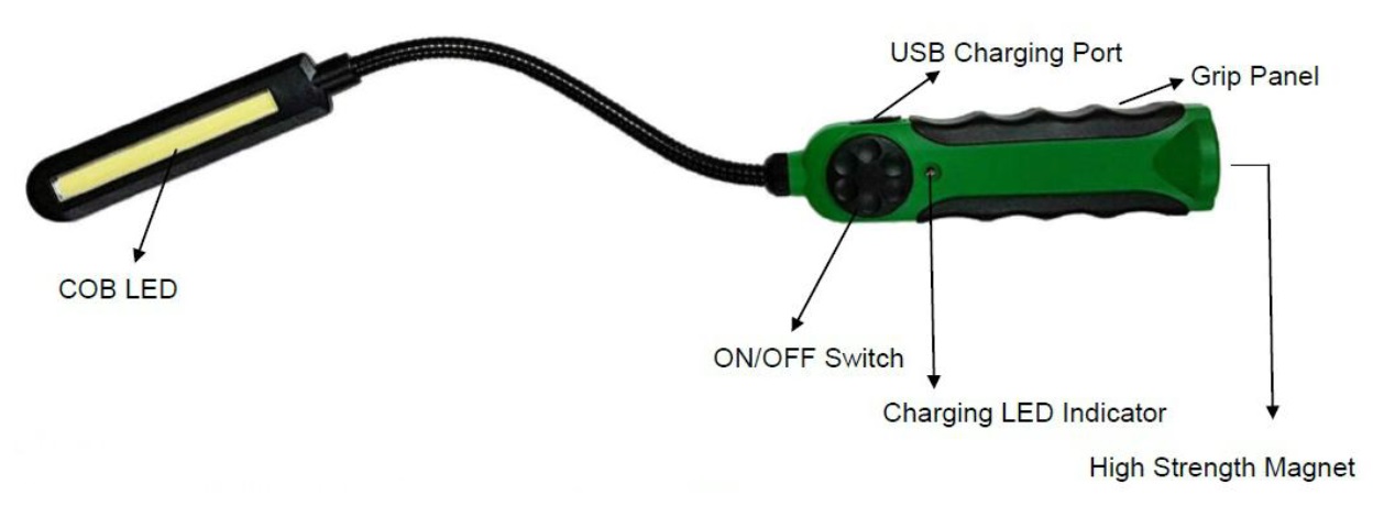 Rechargeable 8W COB LED Working Snake Light V New Design!