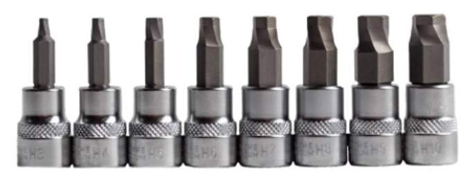 8Pcs 3/8"Dr. Rotate Hex Bit Socket