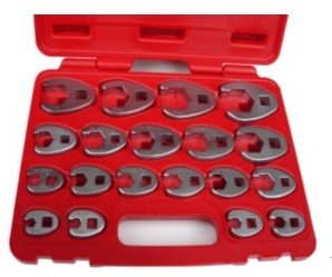 19PC. Professional Metric Crowfoot Wrench Set